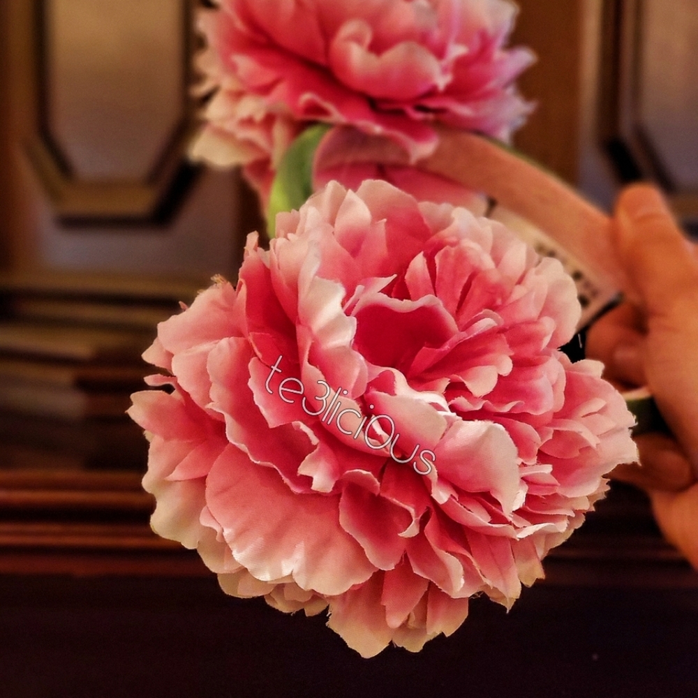 DISNEY PARKS FLORAL PEONY FLOWER EARS - Picture 2 of 3